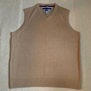 Tommy Hilfiger Oatmeal Cotton Sweater Vest